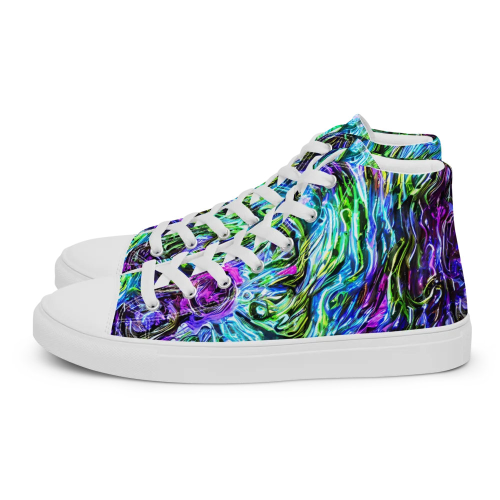 Prismatic Maelstrom on Women's High Top Canvas Shoes — Left