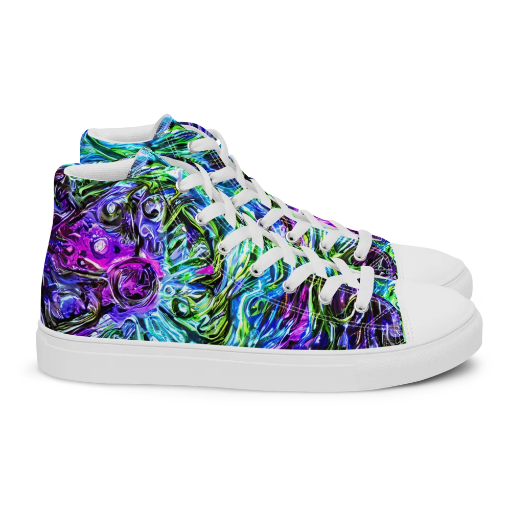 Prismatic Maelstrom on Women's High Top Canvas Shoes — Right