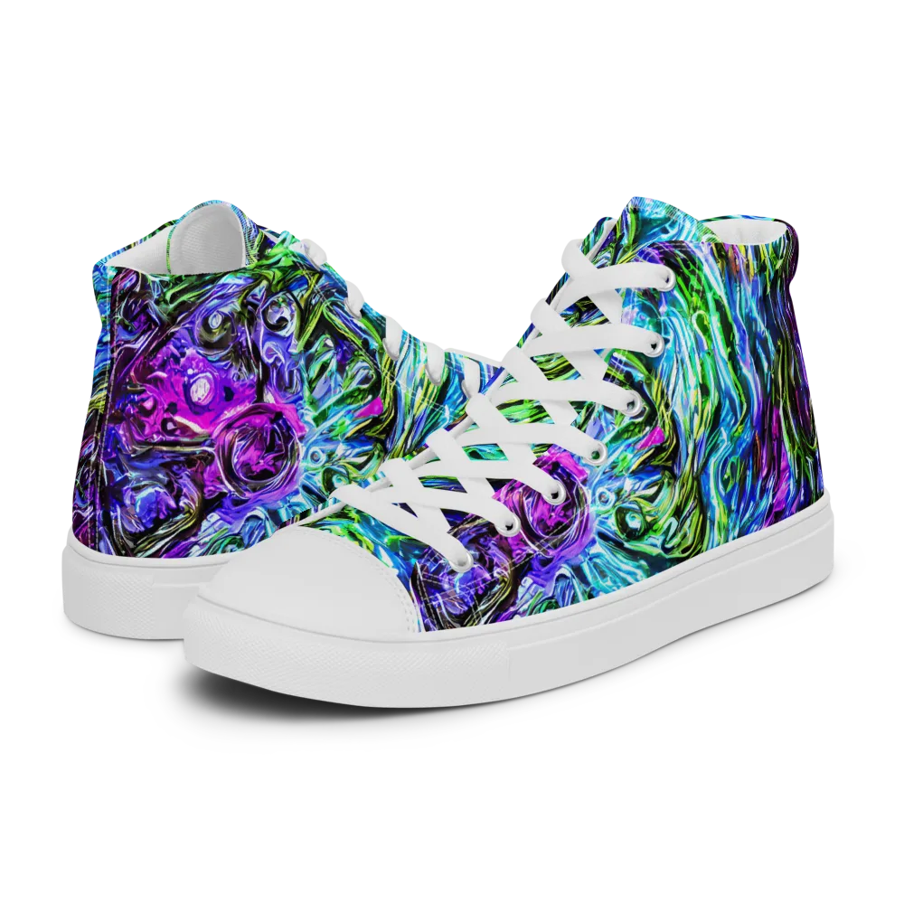 Prismatic Maelstrom on Women's High Top Canvas Shoes — Left