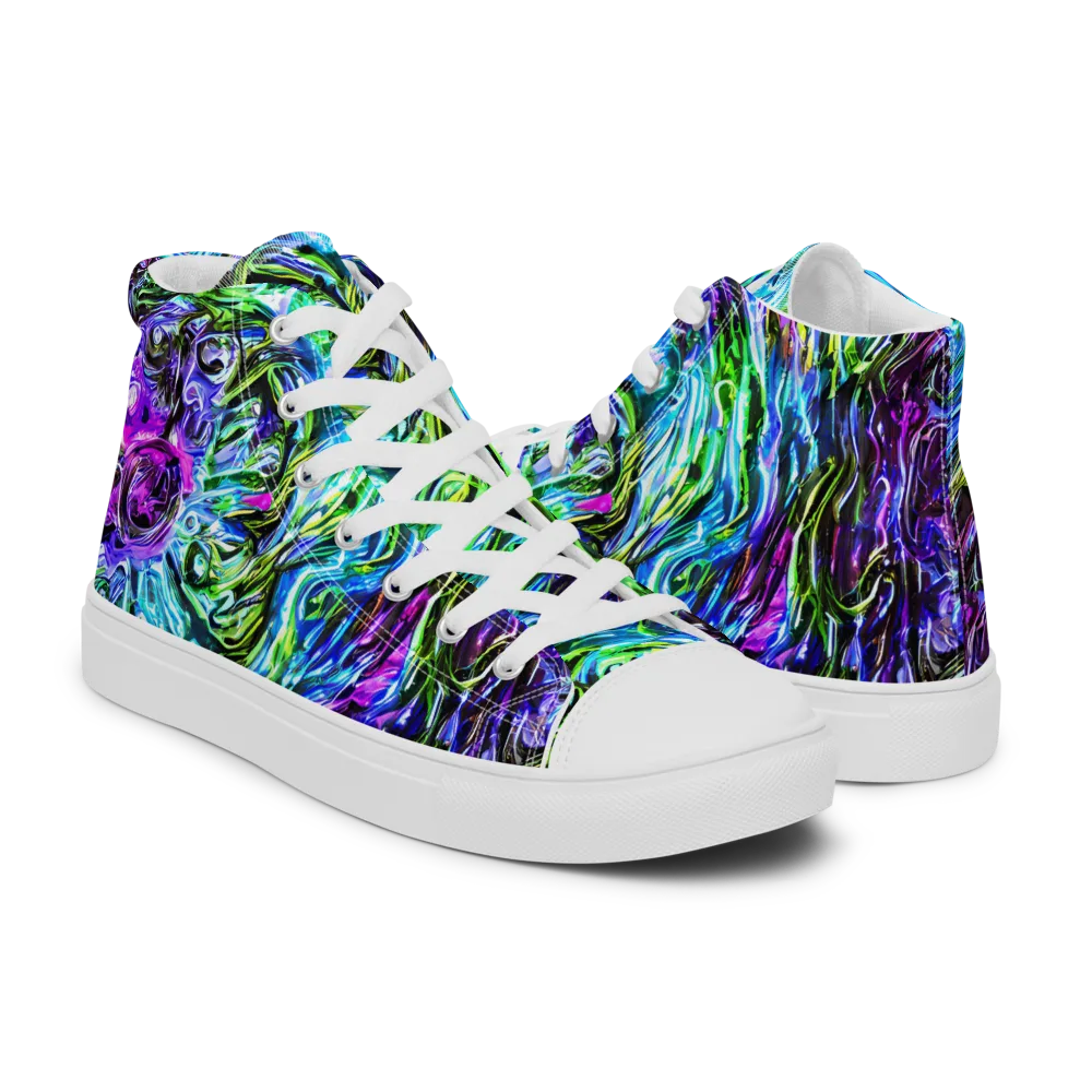 Prismatic Maelstrom on Women's High Top Canvas Shoes — Right