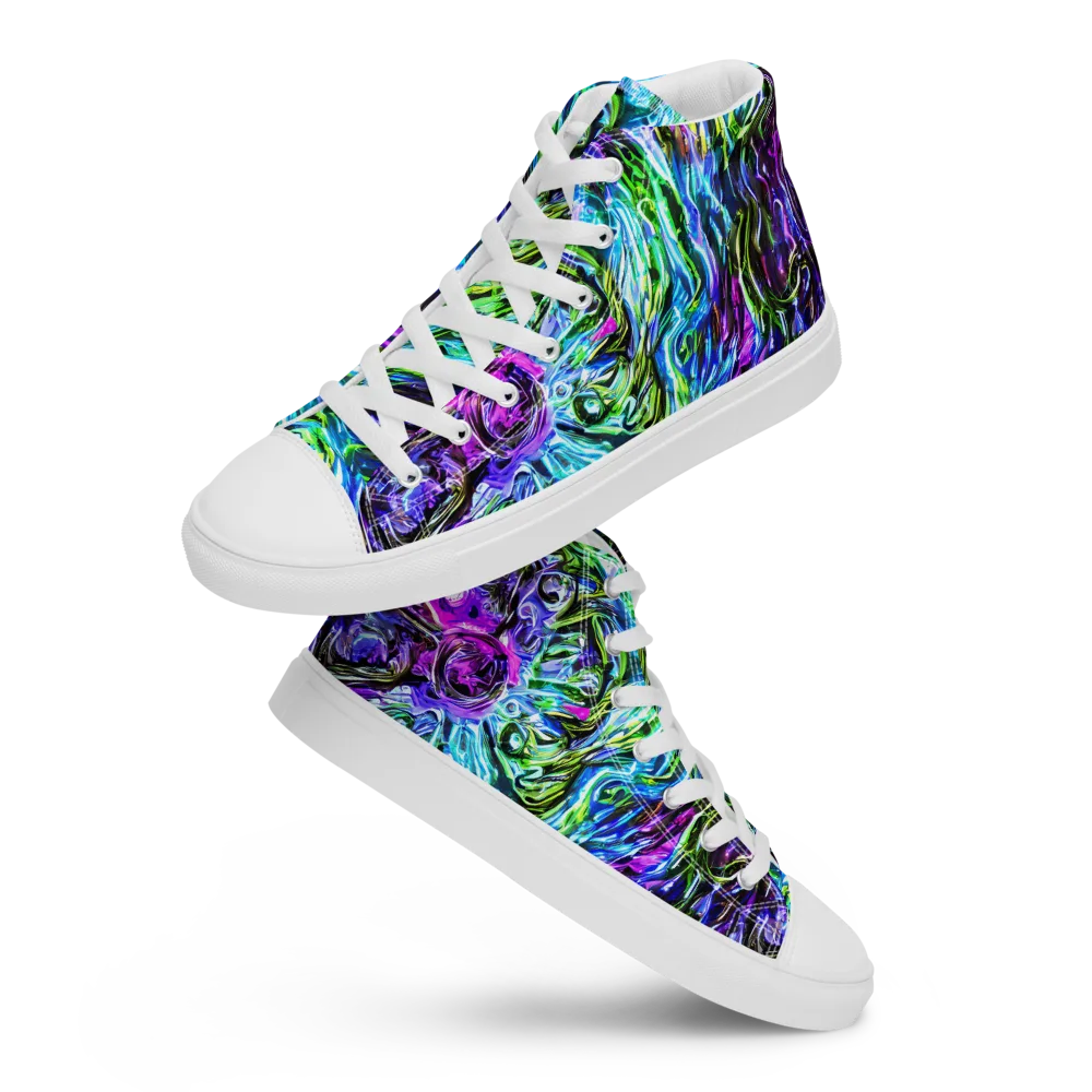 Prismatic Maelstrom on Women's High Top Canvas Shoes — Front