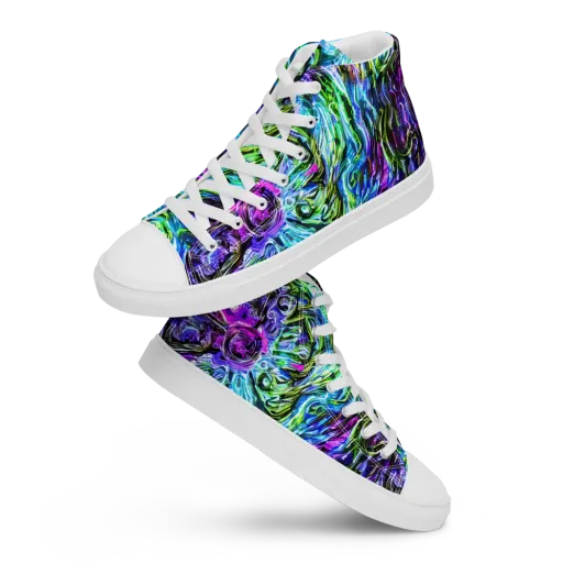Prismatic Maelstrom on a Women's High Top Canvas Shoes