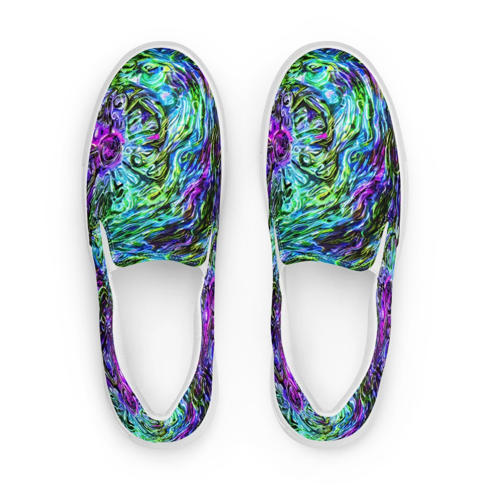 Prismatic Maelstrom on Men's Slip-On Canvas Shoes — Front
