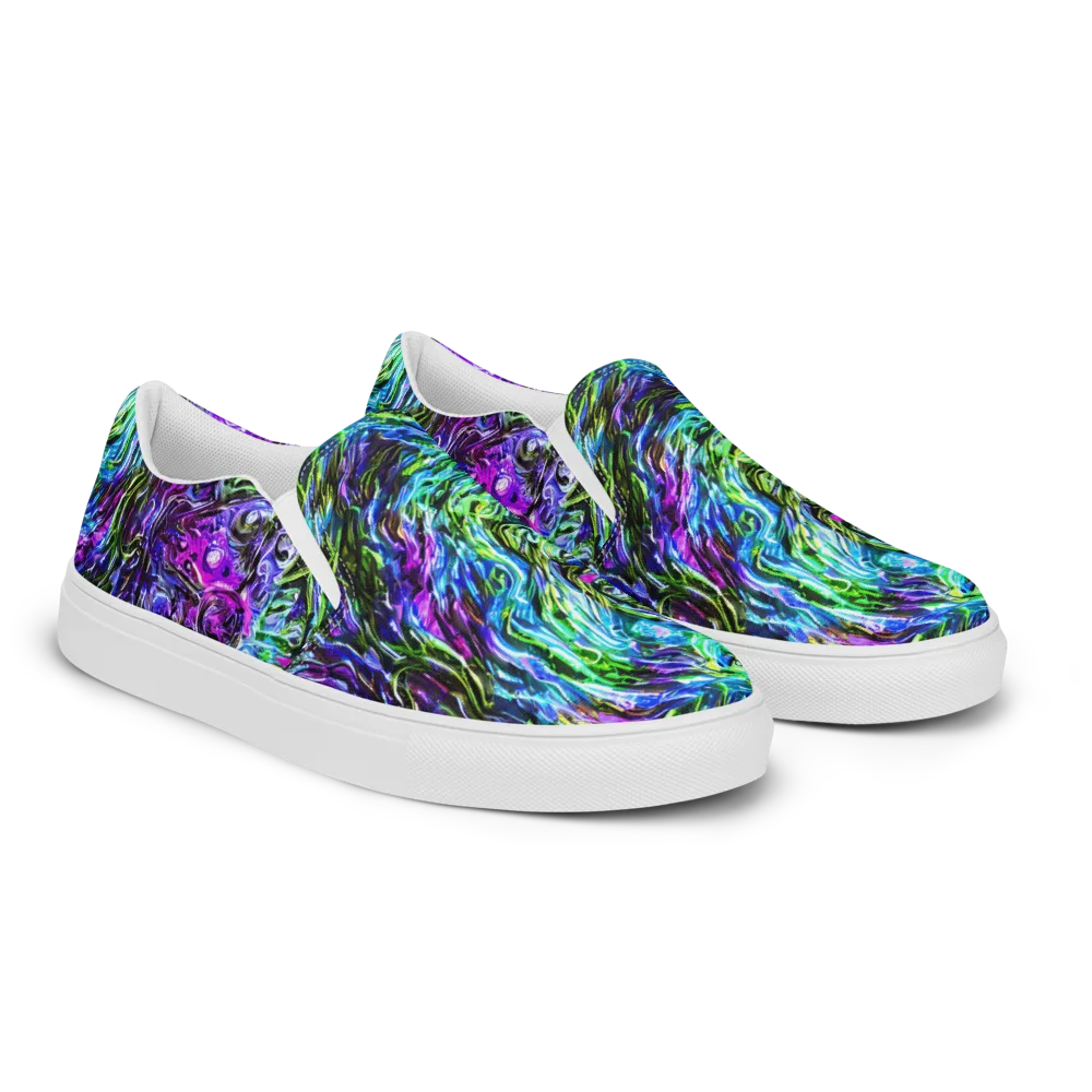 Prismatic Maelstrom on Men's Slip-On Canvas Shoes — Right Front