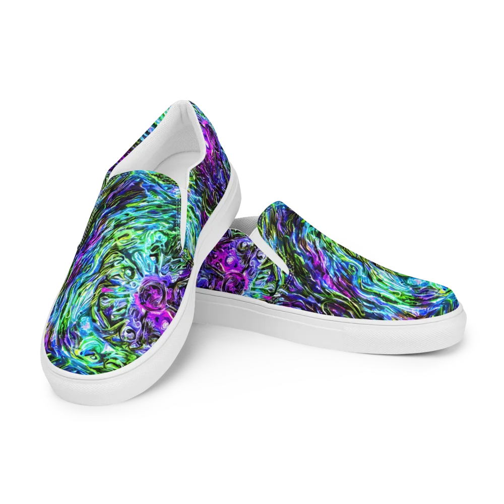 Prismatic Maelstrom on Men's Slip-On Canvas Shoes — Left Front
