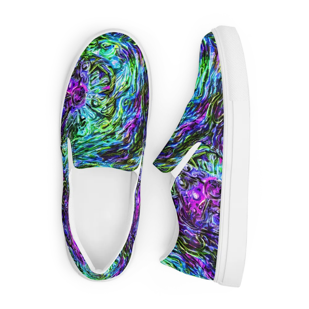 Prismatic Maelstrom on Men's Slip-On Canvas Shoes — Front