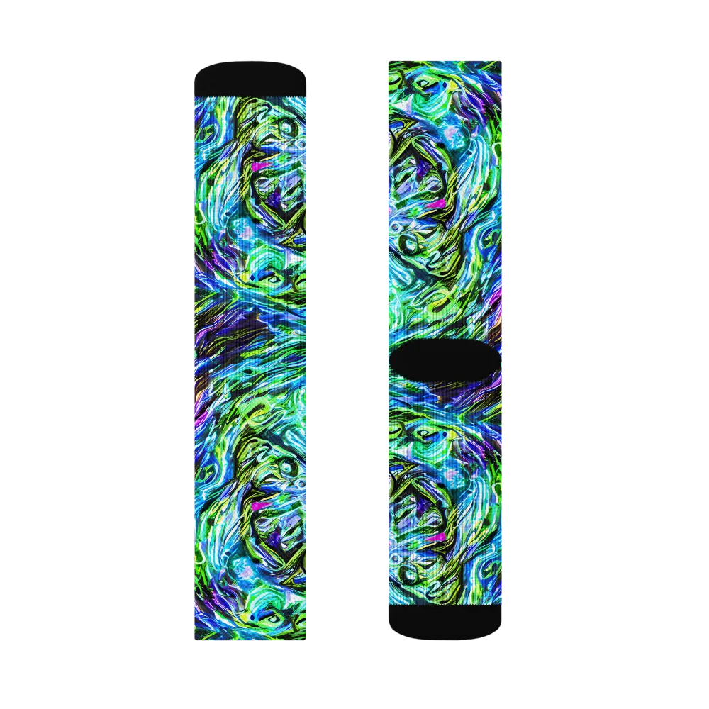 Prismatic Maelstrom on Socks — Right Sock