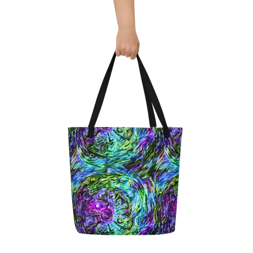 Prismatic Maelstrom on a Large Tote Bag W/ Pocket