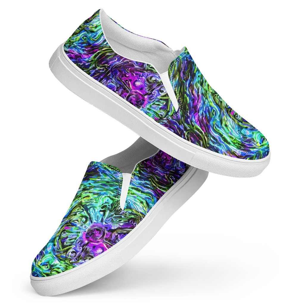 Prismatic Maelstrom on Women's Slip-On Canvas Shoes — Front