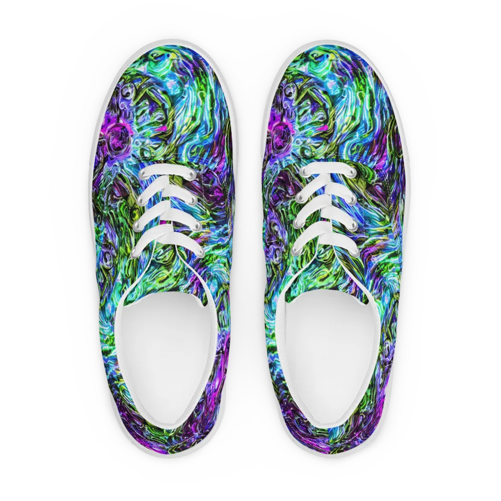 Prismatic Maelstrom on Men's Lace-Up Canvas Shoes — Front