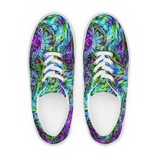 Prismatic Maelstrom on a Men's Lace-Up Canvas Shoes