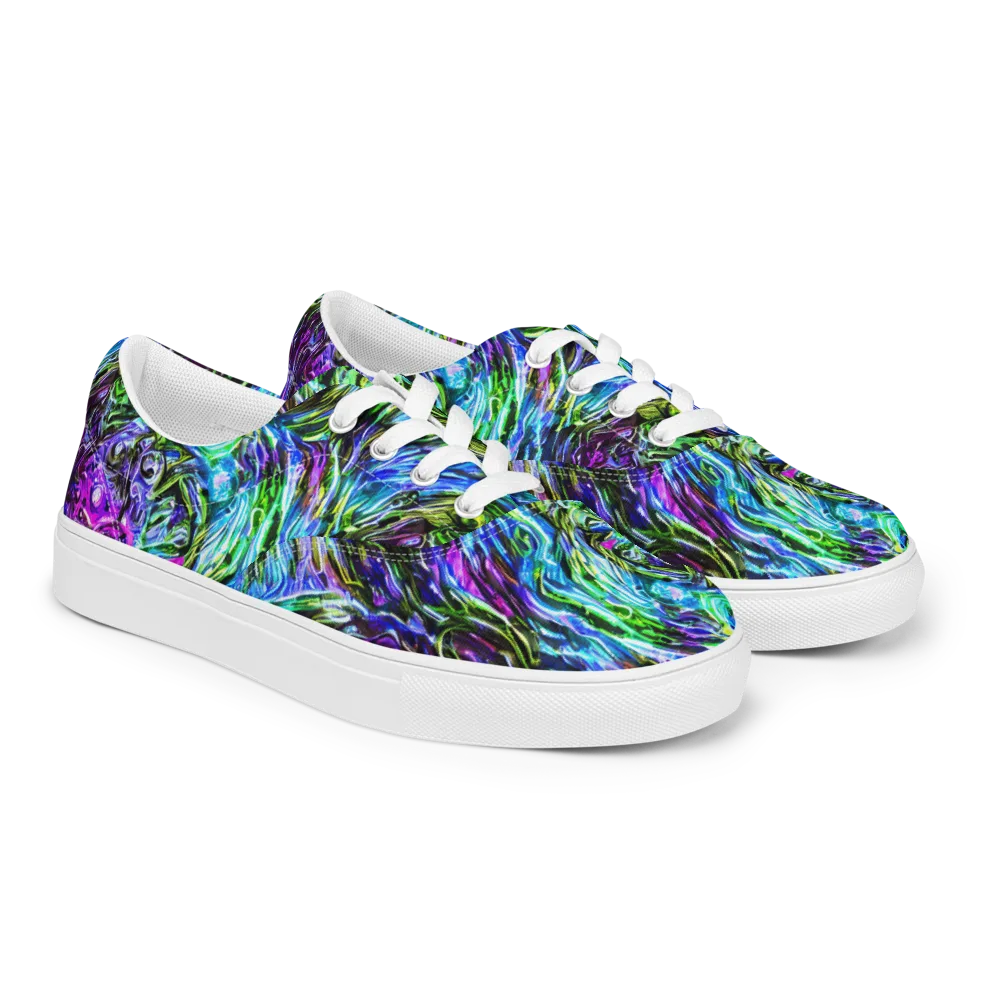 Prismatic Maelstrom on Men's Lace-Up Canvas Shoes — Right Front