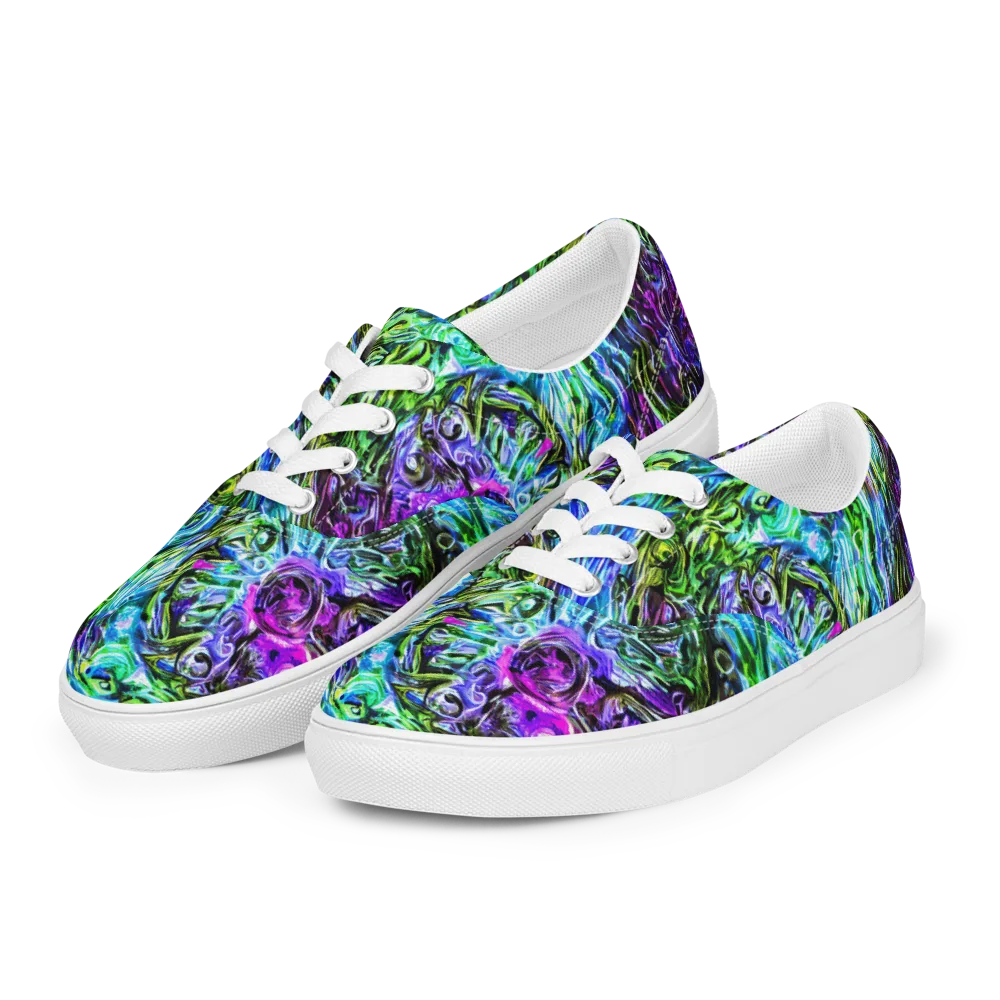 Prismatic Maelstrom on Men's Lace-Up Canvas Shoes — Left Front