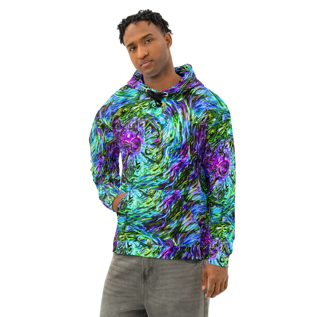 Prismatic Maelstrom on Cotton Hoodie — Left Front