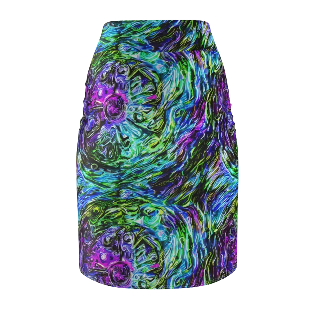 Prismatic Maelstrom on Pencil Skirt — Back