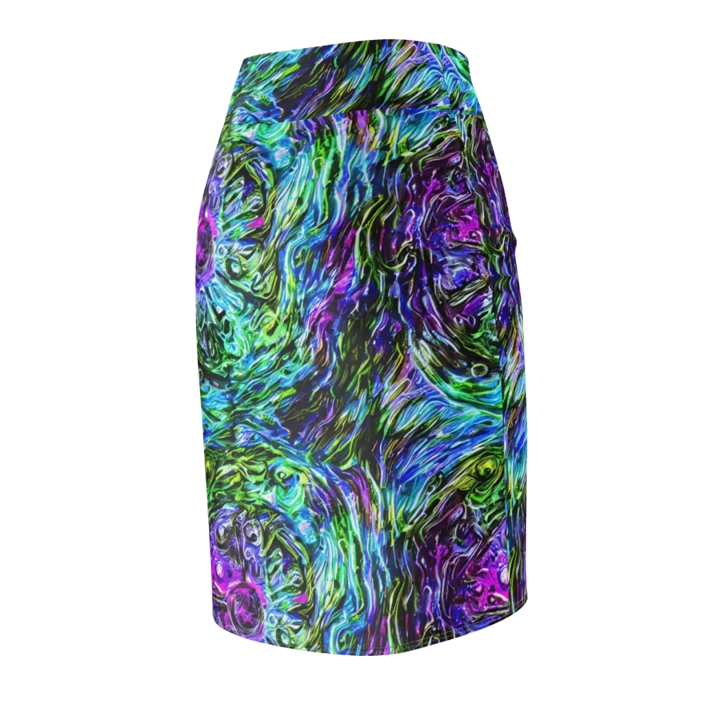 Prismatic Maelstrom on Pencil Skirt — Back Side