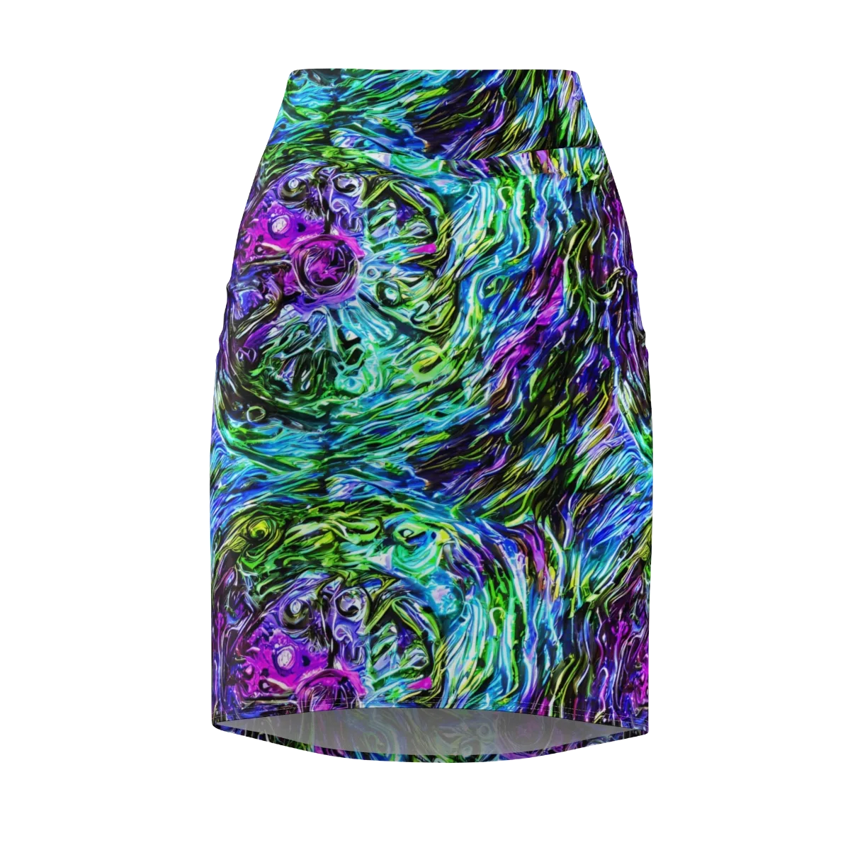 Prismatic Maelstrom on Pencil Skirt — Front