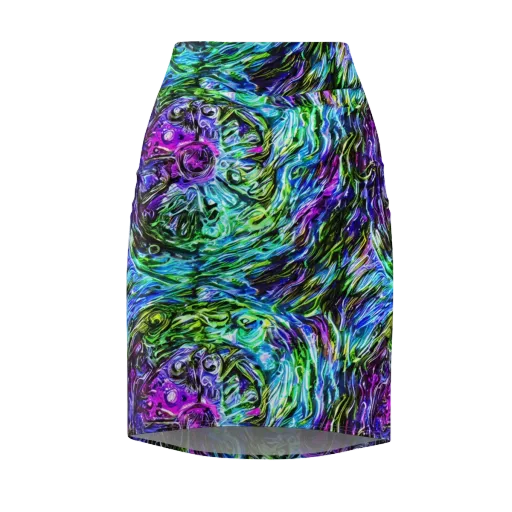 Prismatic Maelstrom on a Pencil Skirt