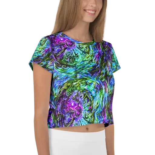 Prismatic Maelstrom on a Crop Tee