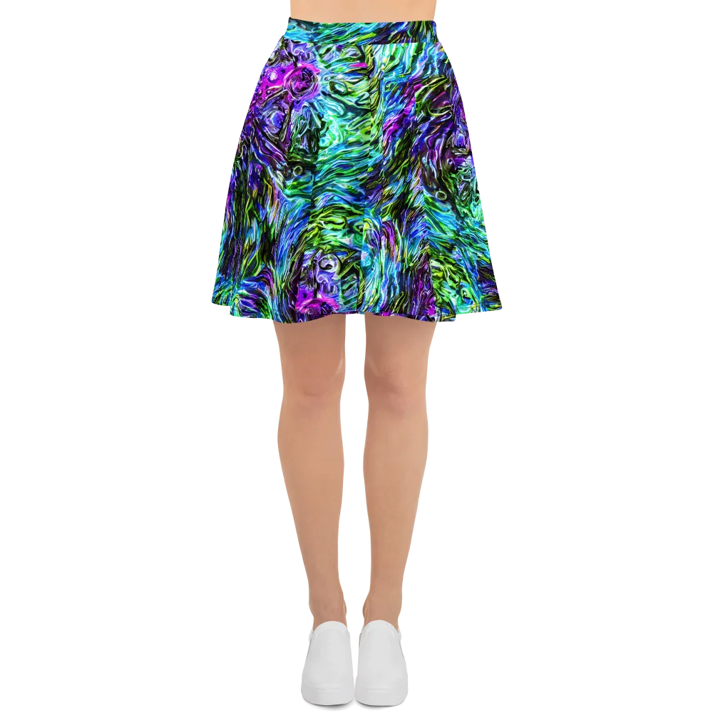 Prismatic Maelstrom on Skater Skirt — Front