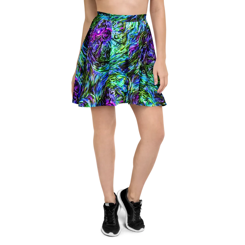 Prismatic Maelstrom on Skater Skirt — Front