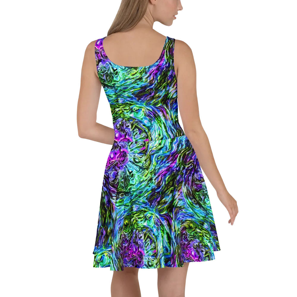 Prismatic Maelstrom on Skater Dress — Back