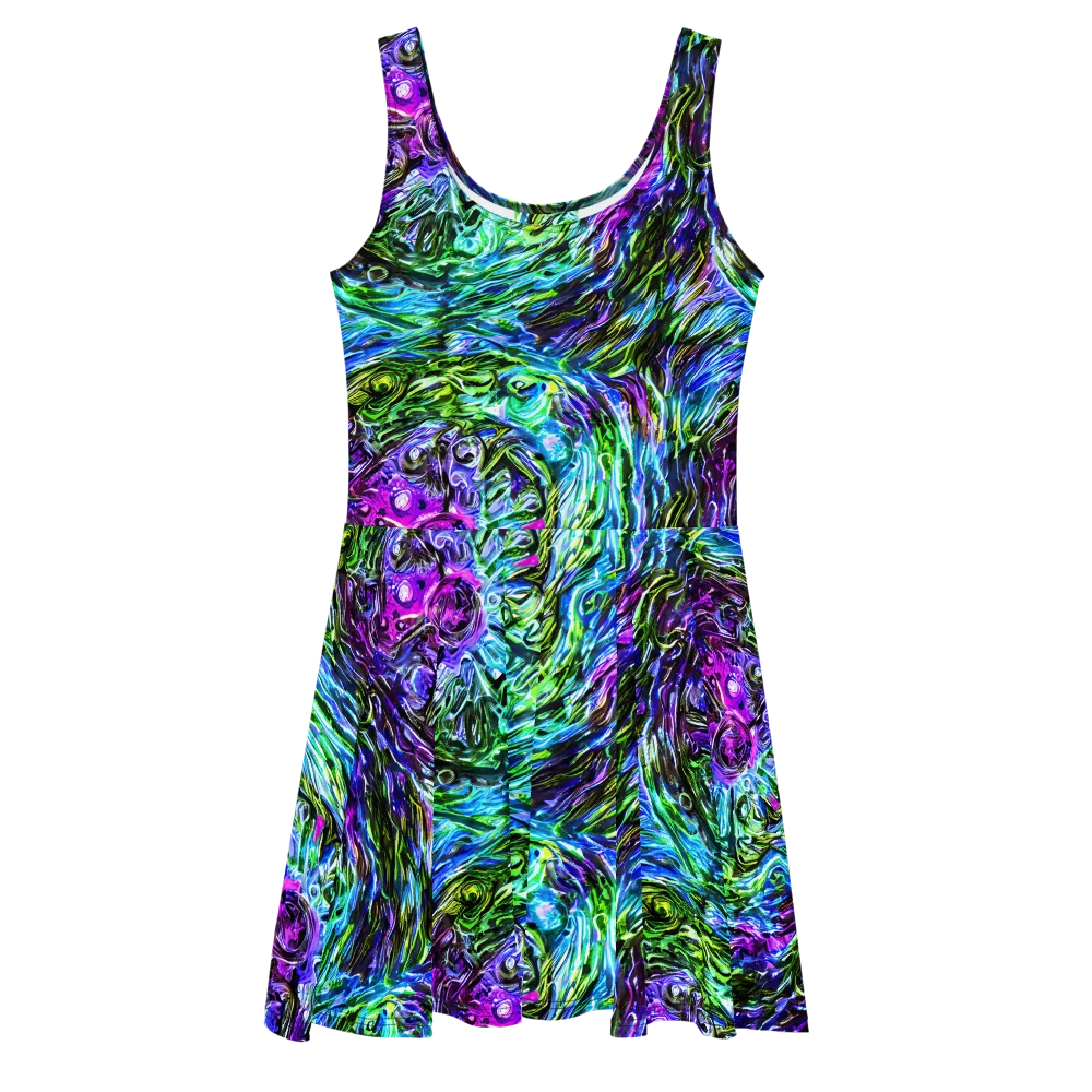 Prismatic Maelstrom on Skater Dress — Front