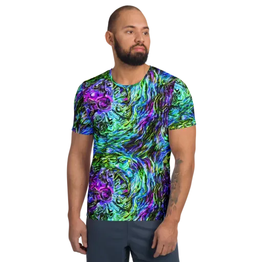 Prismatic Maelstrom on a Men's Athletic T-Shirt