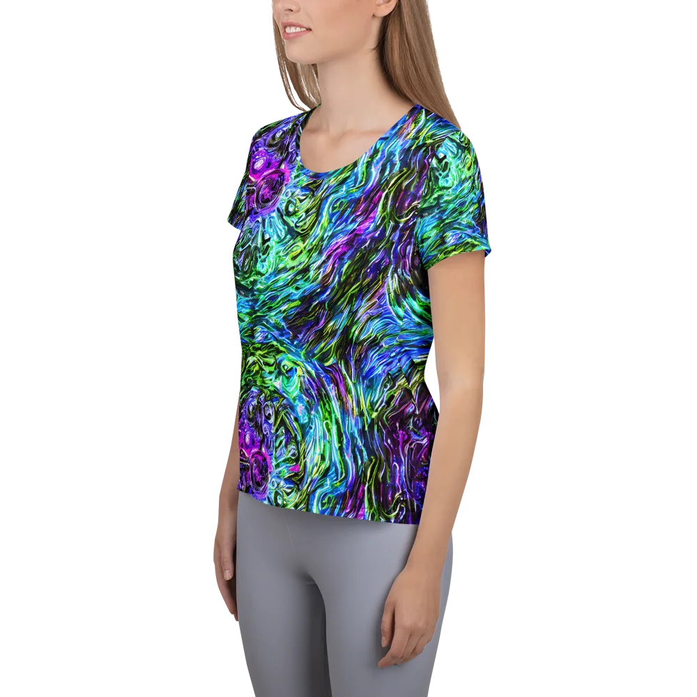 Prismatic Maelstrom on Women's Athletic T-Shirt — Left