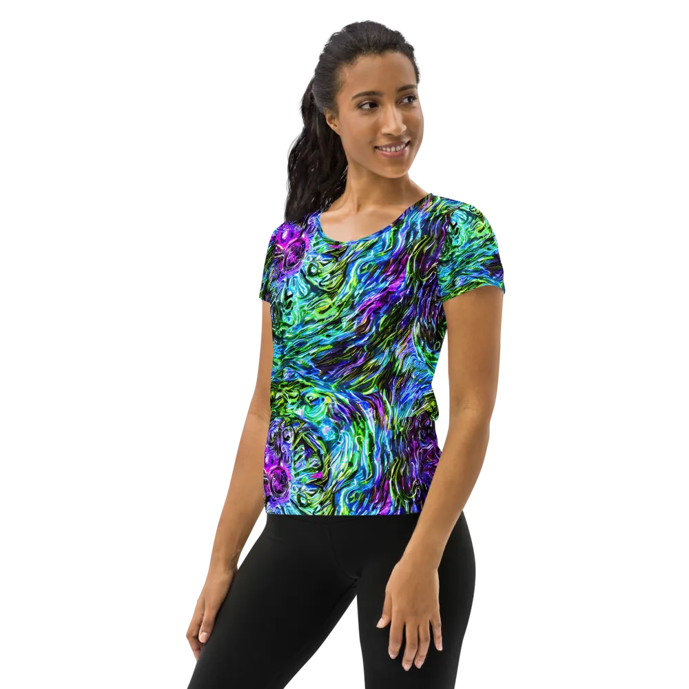 Prismatic Maelstrom on Women's Athletic T-Shirt — Left