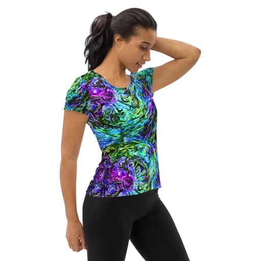 Prismatic Maelstrom on a Women's Athletic T-Shirt