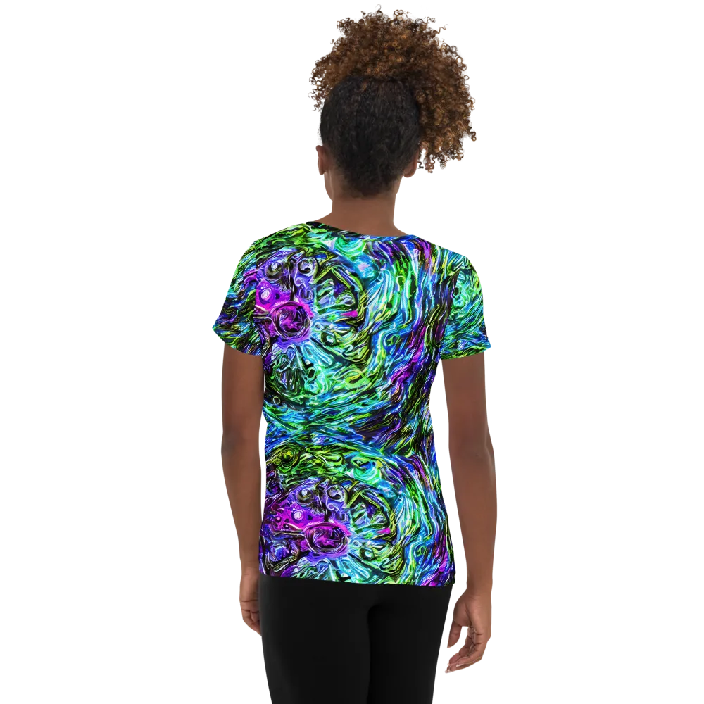 Prismatic Maelstrom on Women's Athletic T-Shirt — Back