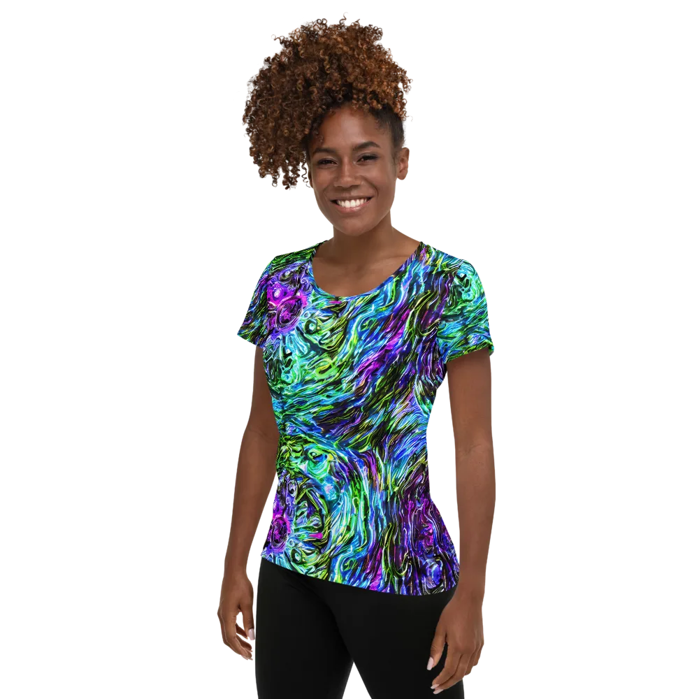 Prismatic Maelstrom on Women's Athletic T-Shirt — Left