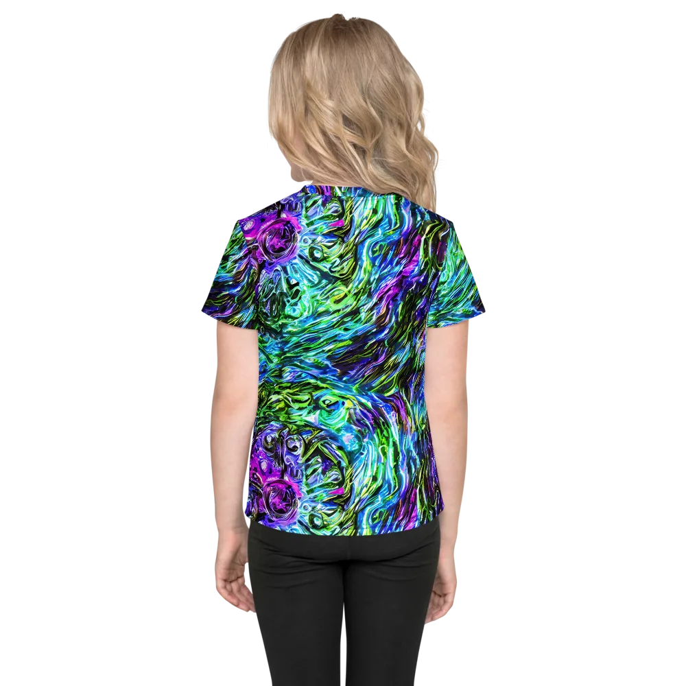 Prismatic Maelstrom on Kids Crew Neck T-Shirt — Back