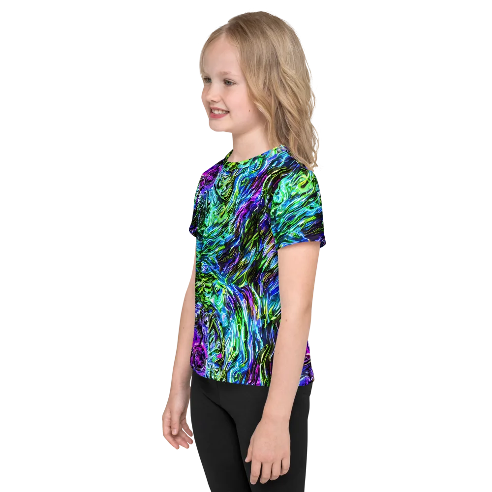 Prismatic Maelstrom on Kids Crew Neck T-Shirt — Left