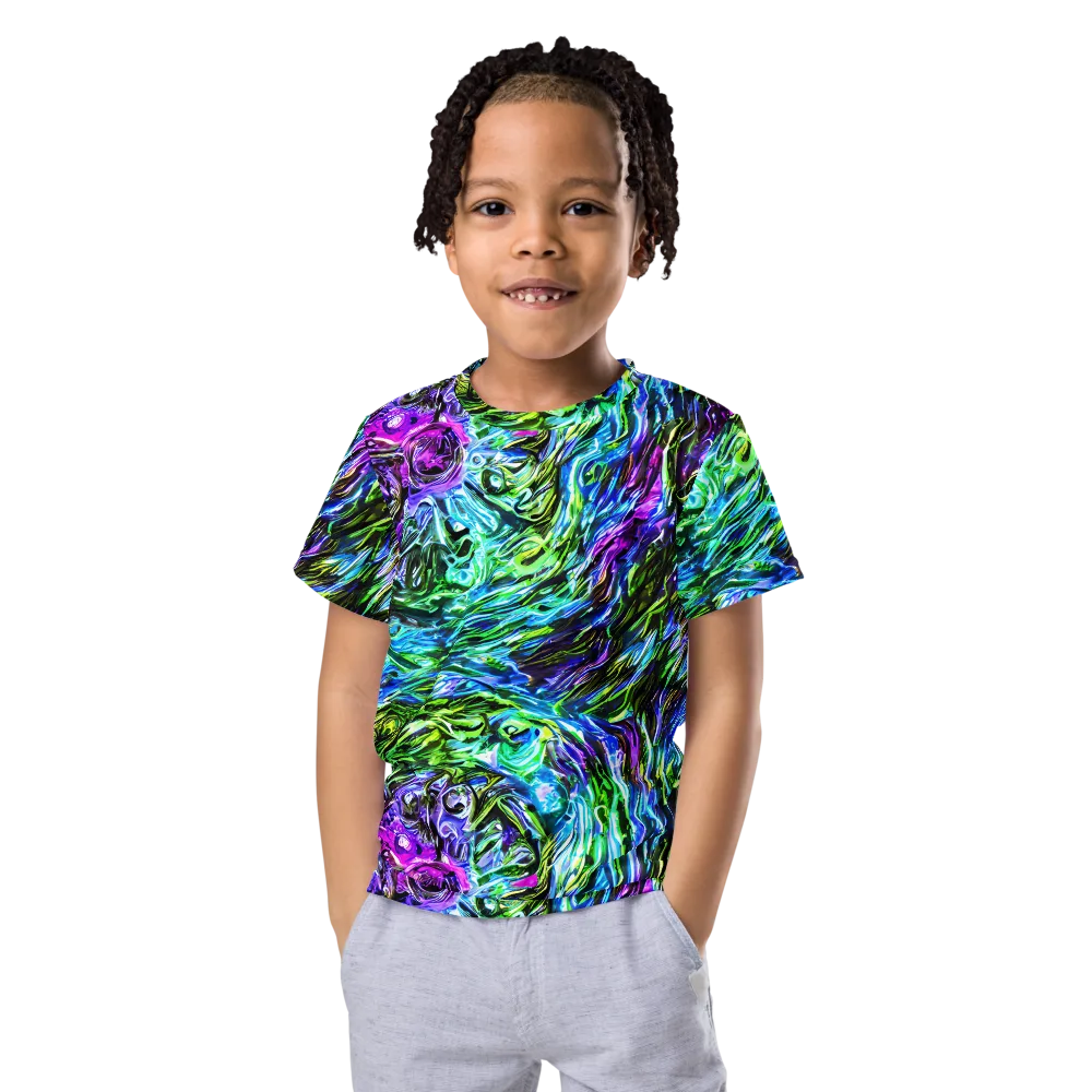 Prismatic Maelstrom on Kids Crew Neck T-Shirt — Front