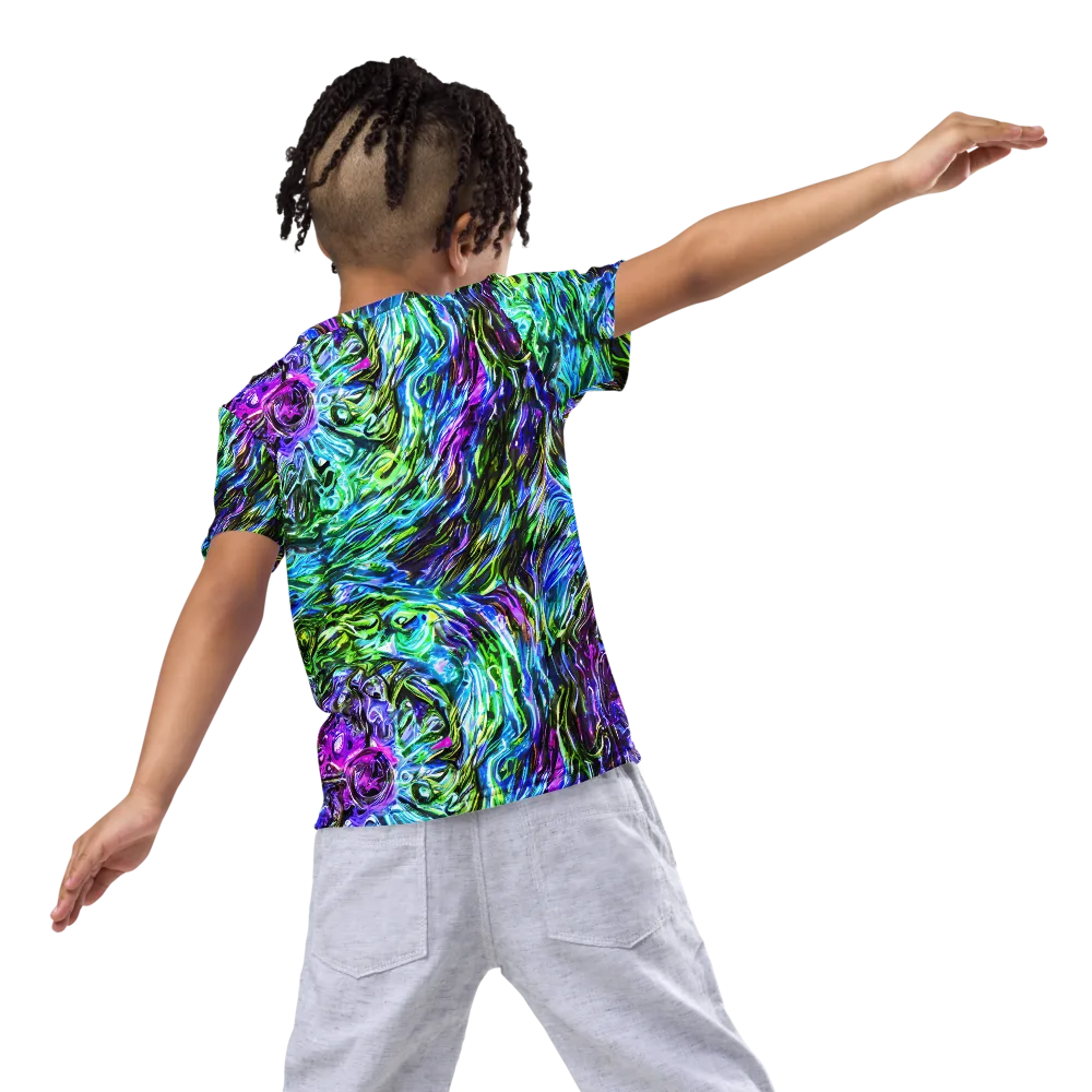 Prismatic Maelstrom on Kids Crew Neck T-Shirt — Back