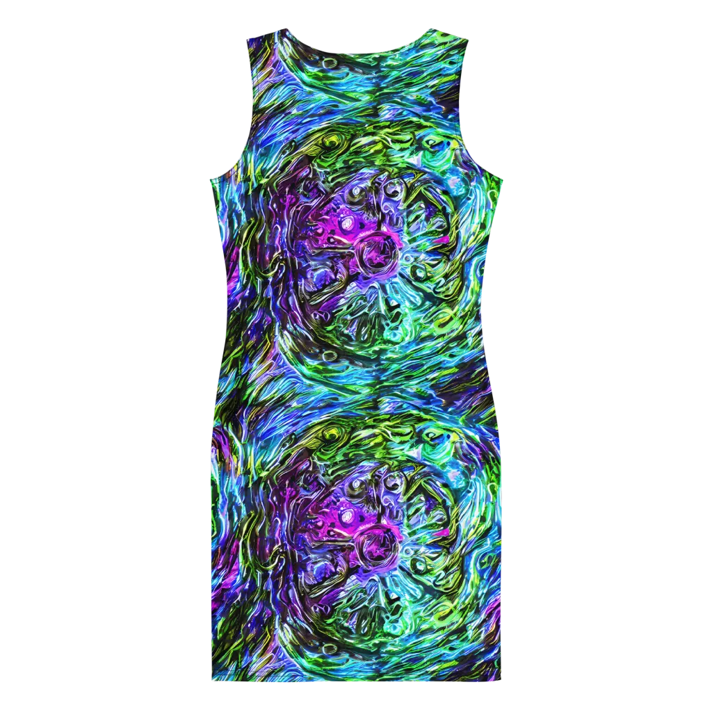 Prismatic Maelstrom on Bodycon Dress — Back