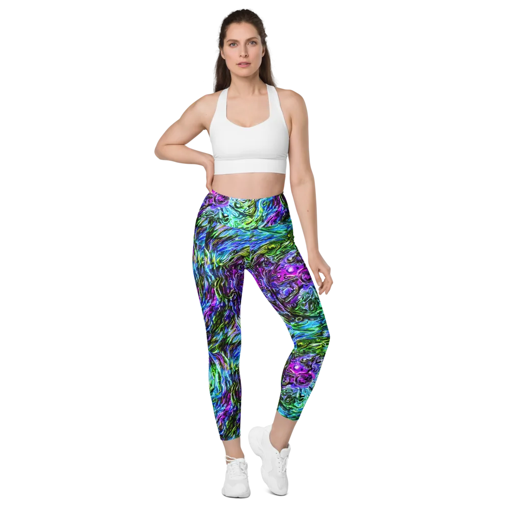 Prismatic Maelstrom on Leggings with Pockets — Front