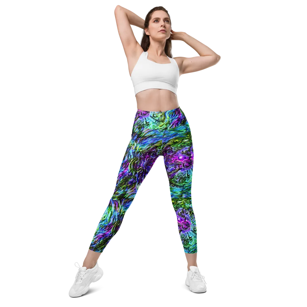 Prismatic Maelstrom on Leggings with Pockets — Front
