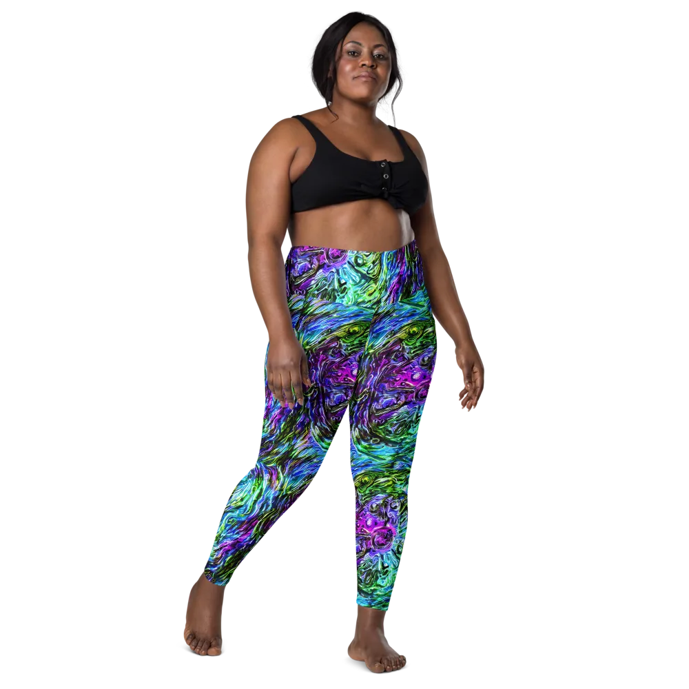 Prismatic Maelstrom on Leggings with Pockets — Front