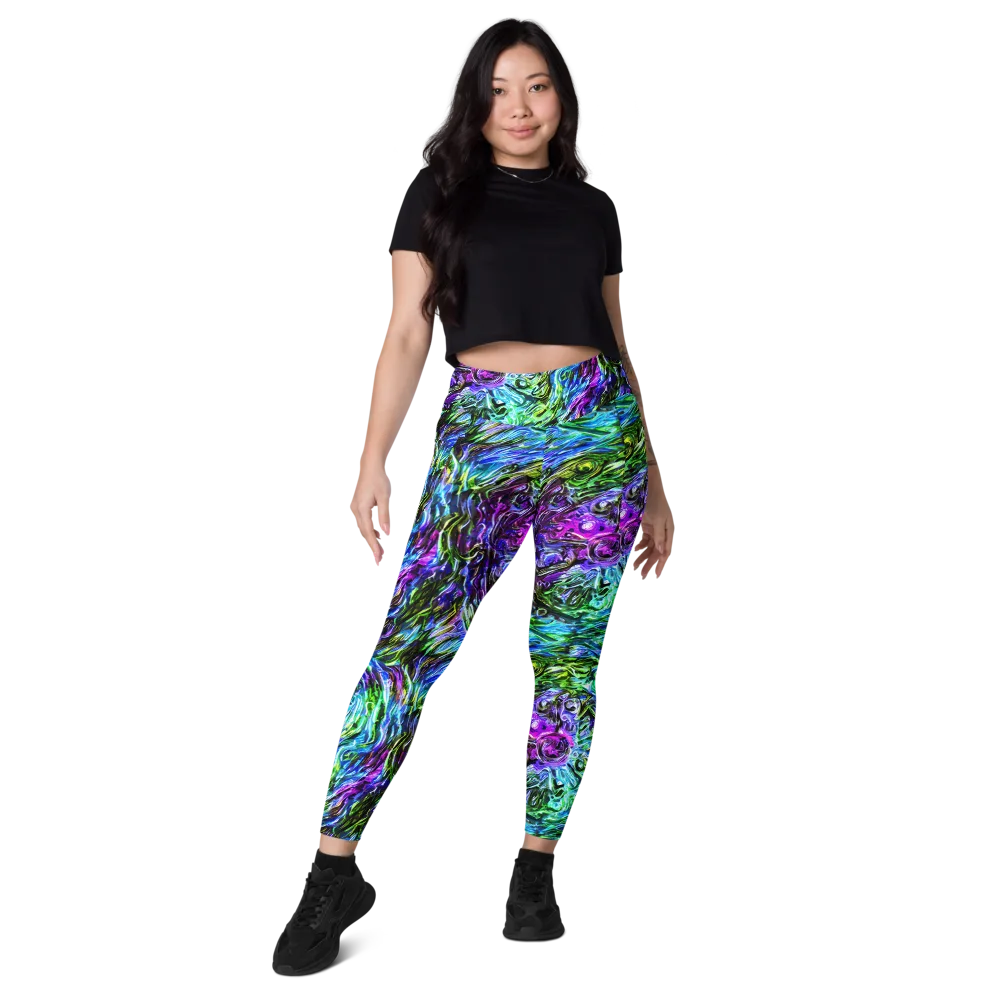 Prismatic Maelstrom on Leggings with Pockets — Front
