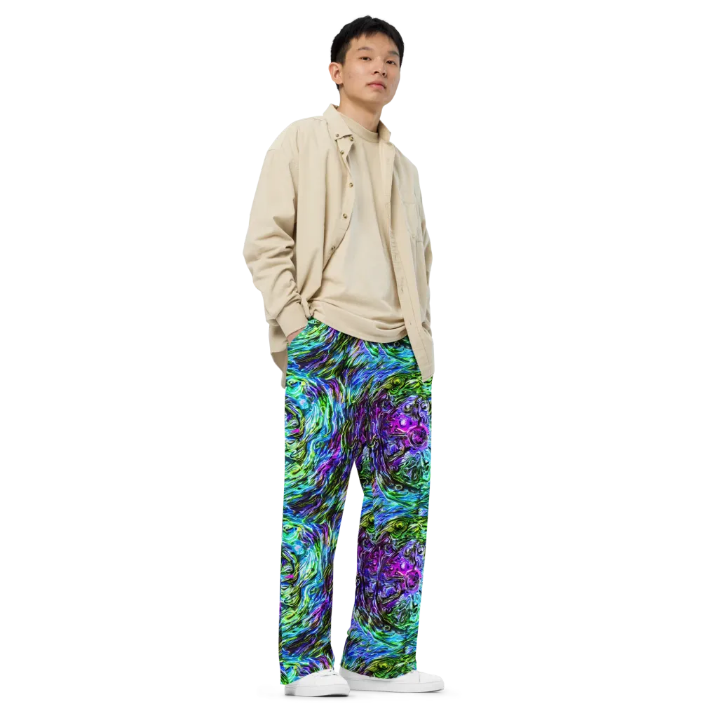 Prismatic Maelstrom on Wide-Leg Pants — Right Front
