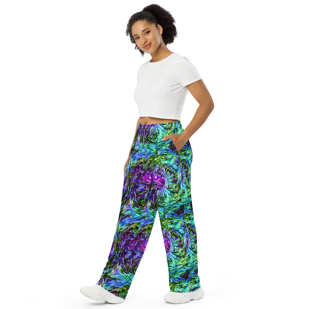 Prismatic Maelstrom on Wide-Leg Pants — Left Front
