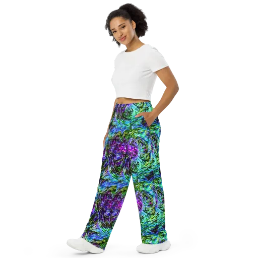 Prismatic Maelstrom on a Wide-Leg Pants