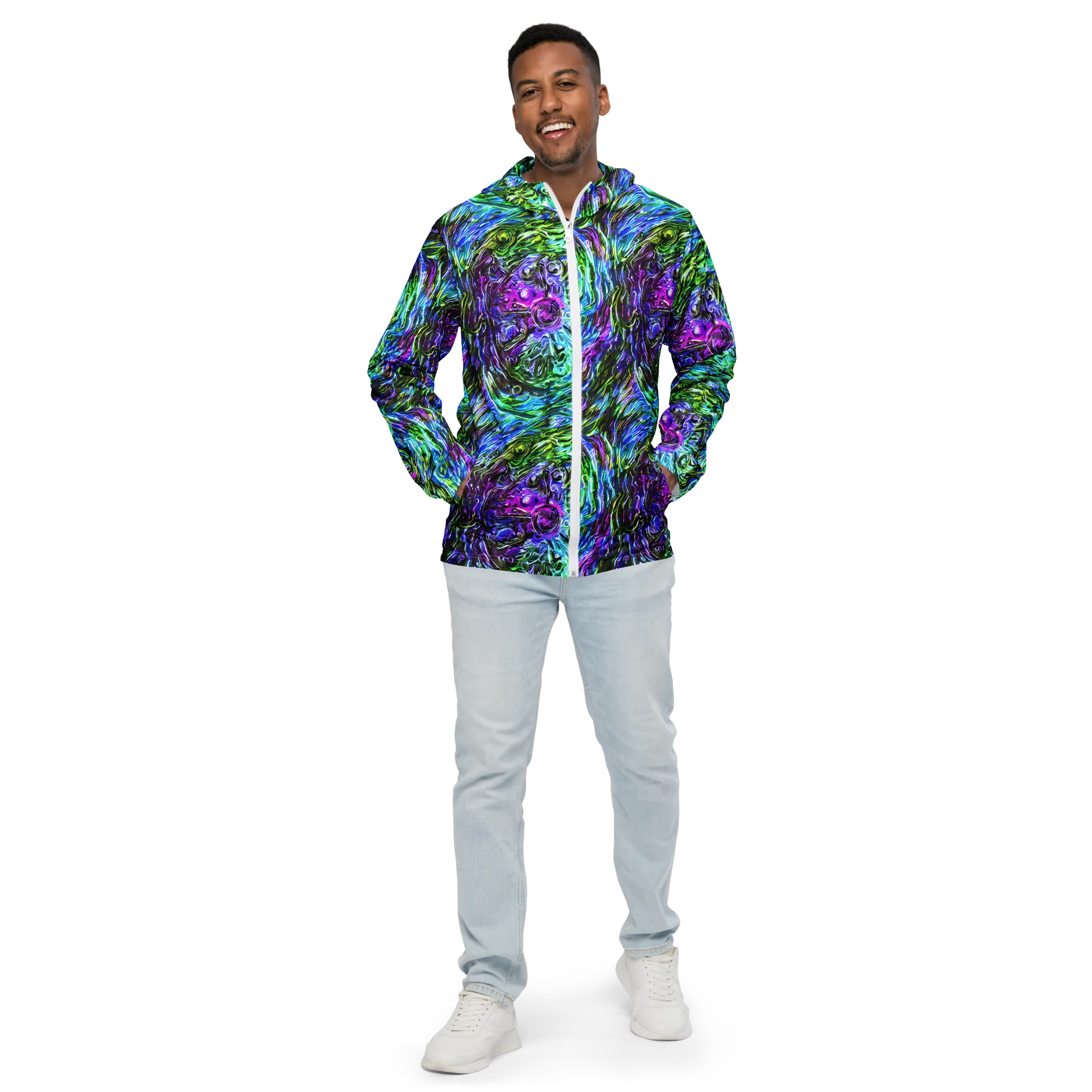 Prismatic Maelstrom on Men's Windbreaker — Front
