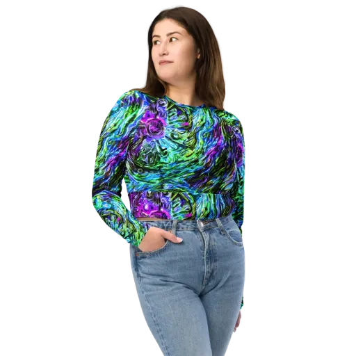 Prismatic Maelstrom on a Long Sleeve Crop Top