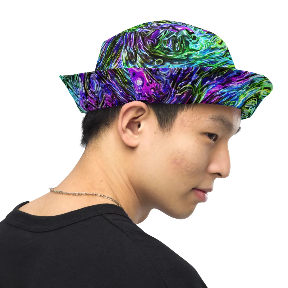 Prismatic Maelstrom on Reversible Bucket Hat — Right Outside