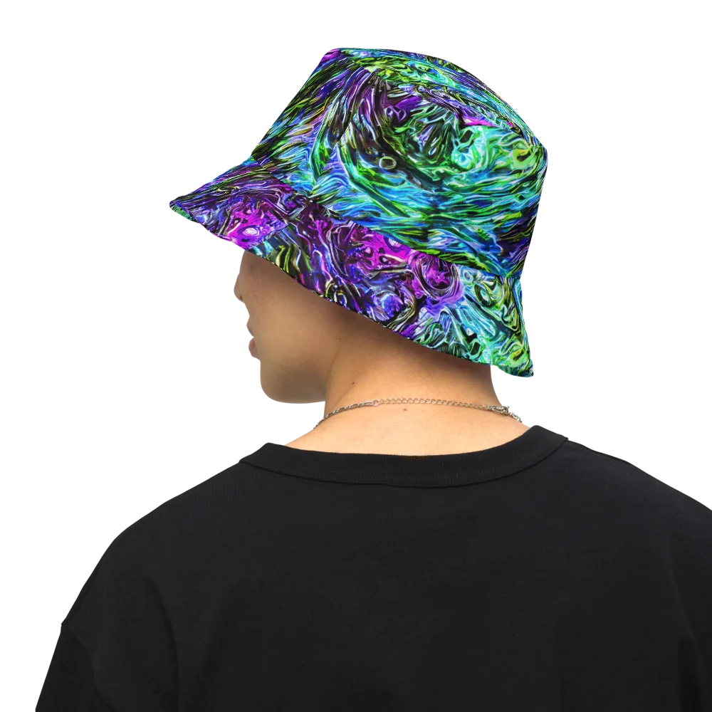 Prismatic Maelstrom on Reversible Bucket Hat — Back Inside