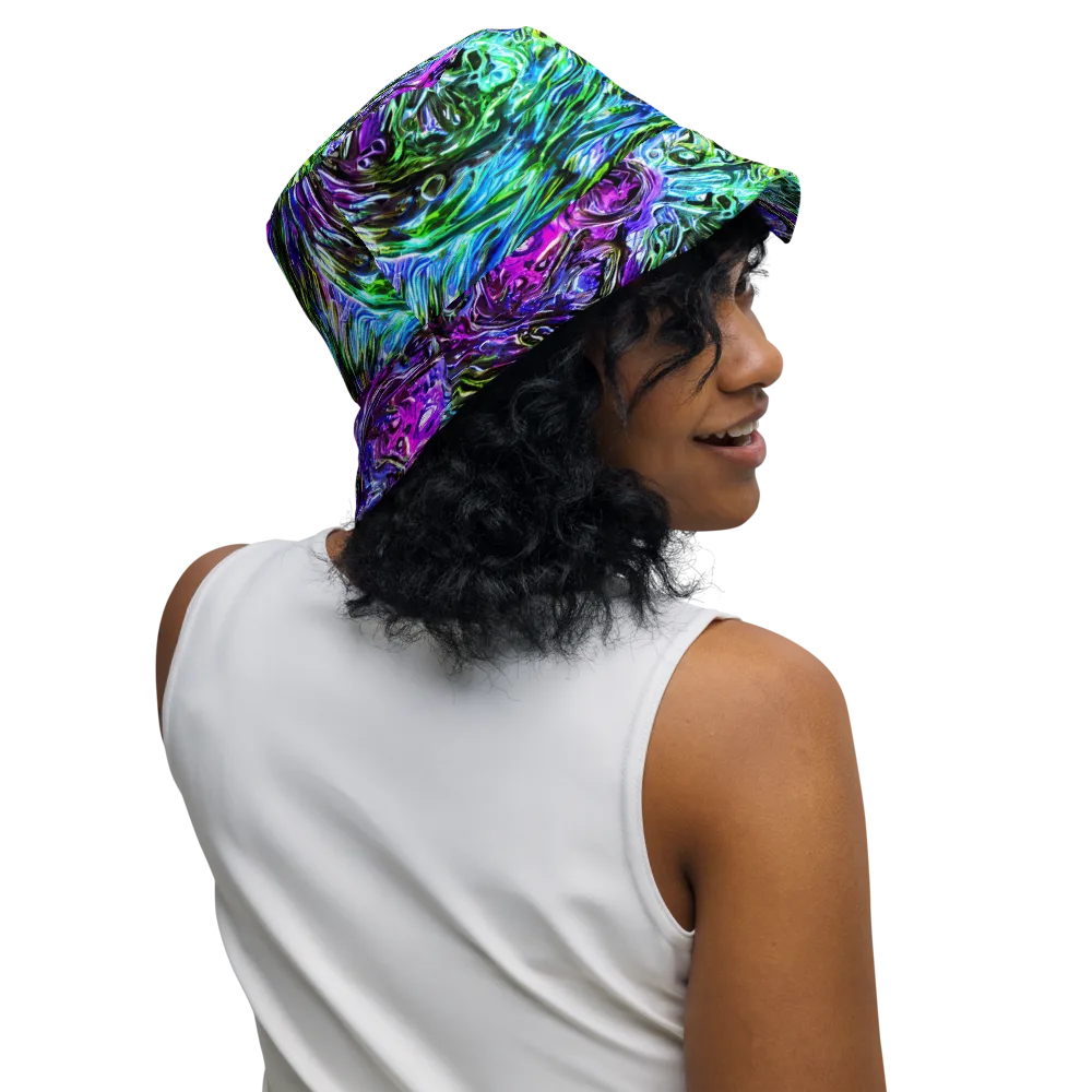 Prismatic Maelstrom on Reversible Bucket Hat — Right Outside